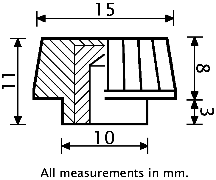 M4 female thermoplastic thumbscrew knob - Dimensions
