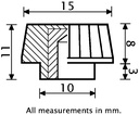 M4 female thermoplastic thumbscrew knob - Dimensions