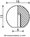 M4 Duroplast female threaded ball knob - Dimensions