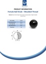 M4 Duroplast female threaded ball knob - Spec sheet