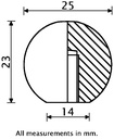 M6 Duroplast female threaded ball knob - Dimensions