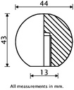 M12 Duroplast female threaded ball knob - Dimensions