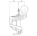 [185002015] Dixon Bate 3500kg Ball & Pin jaw coupling - 2 bolt Spec Drawing 02