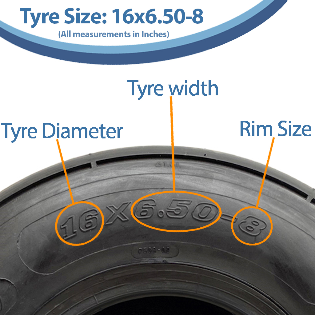 16x6.50-8 6pr Journey P508 rib tyre size with text