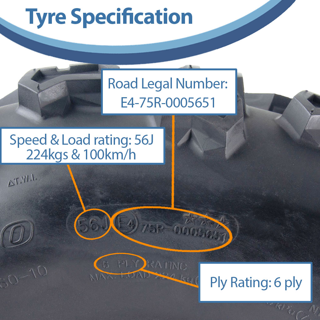25x12.00-10 6pr Journey Longhorn P3128 ATV tyre specification