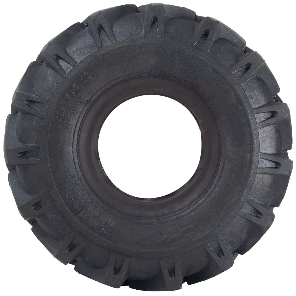 3.00x4 4ply Budget open centre tyre side view