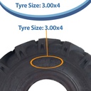 3.00x4 4ply Budget open centre tyre size with text