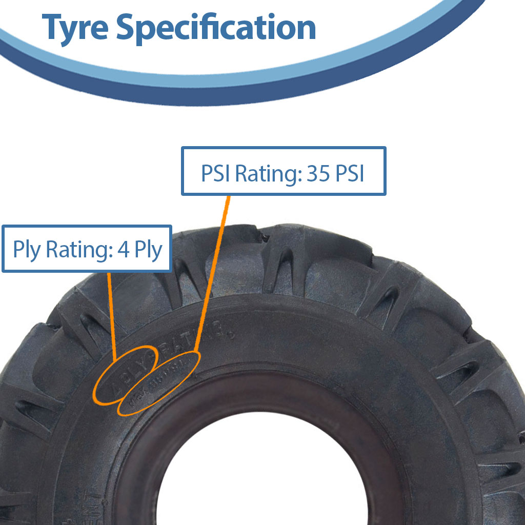 3.00x4 4ply Budget open centre tyre specification