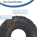 3.00x4 4ply Budget open centre tyre specification