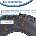 23x8.00-11 6pr Journey Longhorn P3128 ATV tyre specification