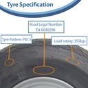 16.5x6.50-8 6ply trailer wheel & tyre assembly 4/100/60 specification