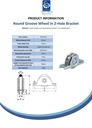 50mm Round groove wheel in support bracket - Spec sheet