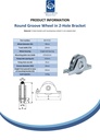 80mm Round groove wheel in support bracket - Spec sheet