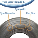 15x6.00-6 6pr Journey P508A Rib tyre size with text