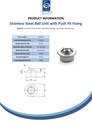 Ball Transfer Unit Euro Series Stainless Steel Load Ball Diameter 15.8mm - Spec sheet