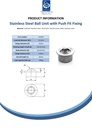Ball Transfer Unit Euro Series Stainless Steel Load Ball Diameter 22.2mm - Spec sheet