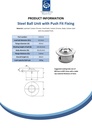 Ball Transfer Unit Euro Series Carbon Chrome Load Ball Diameter 22.2mm, Built in Clips - Spec sheet