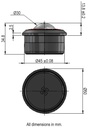 Ball Transfer Unit Heavy Duty 800 Series Stainless Steel Load Ball Diameter 30mm - Dimensions