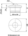 Ball Transfer Unit Heavy Duty 800 Series Carbon Chrome Load Ball Diameter 15.8mm - Dimensions