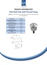 Ball Transfer Unit, Thread M8x30mm Fixing, Carbon Chrome Load Ball Diameter 19mm - Spec sheet