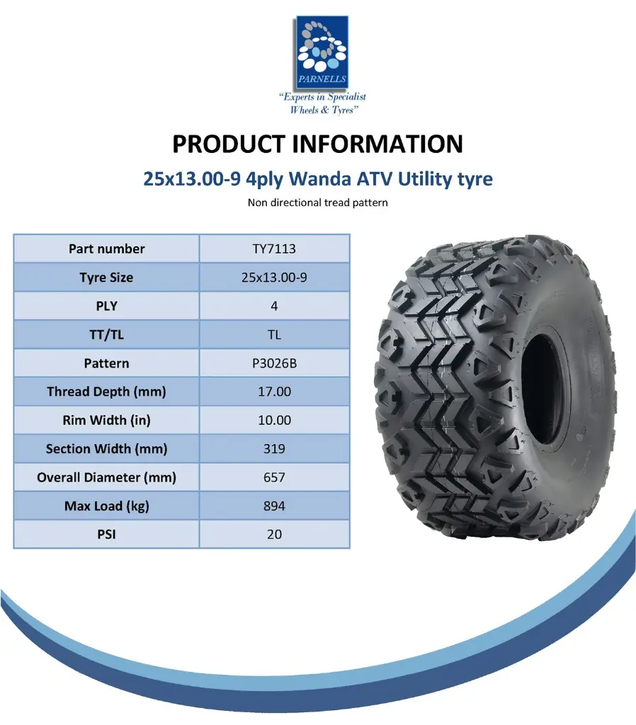 Parnells Online Tyre Spec Sheet - P3026B-TY7113.webp