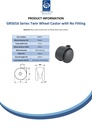 GR5016 Series 2x50mm black twin wheel swivel castor with black nylon wheels, no fitting 50kg - Spec sheet