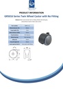 GR5016 Series 2x50mm black twin wheel castor with grey polyurethane tread on black nylon centre wheels, no fitting, 50kg - Spec sheet