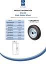 B55.180, Wheel series 180mm black rubber on zinc plated steel centre 20mm bore hub length 58mm roller bearing 170kg - Spec sheet