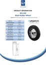 B55.200 Wheel series 200mm black rubber on zinc plated steel centre 20mm bore hub length 60mm roller bearing 205kg - Spec sheet
