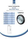 B55.400 Wheel series 400mm black rubber on zinc plated steel centre 25mm bore hub length 75mm roller bearing 400kg - Spec sheet