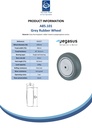 A85.101 Wheel series 100mm grey thermoplastic rubber on polypropylene centre 8mm bore hub length 36.5mm single ball bearing 100kg - Spec sheet
