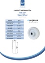 B10.127 Wheel series 125mm nylon 20mm bore hub length 58mm roller bearing 750kg - Spec sheet