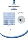 B10.130 Wheel series 125mm nylon 20mm bore hub length 50mm roller bearing 300kg - Spec sheet