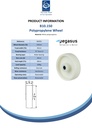 B10.150 Wheel series 150mm polypropylene 20mm bore hub length 58mm roller bearing 400kg - Spec sheet