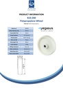 B10.200 Wheel series 200mm polypropylene 20mm bore hub length 60mm roller bearing 450kg - Spec sheet