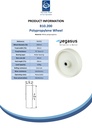 B10.200 Wheel series 200mm polypropylene 20mm bore hub length 60mm roller bearing 450kg - Spec sheet