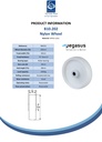 B10.202 Wheel series 200mm nylon 20mm bore hub length 58mm roller bearing 1000kg - Spec sheet