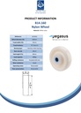B14.160 Wheel series 160mm nylon 20mm bore hub length 60mm stainless steel roller bearing 800kg - Spec sheet