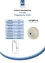 B15.109 Wheel series 100mm polypropylene 12.5mm bore hub length 59mm single ball bearing 300kg - Spec sheet