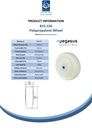 B15.156 Wheel series 150mm polypropylene 12.5mm bore hub length 59mm ball bearing 650kg - Spec sheet