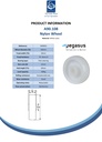 A90.108 Wheel series 100mm nylon 15mm bore hub length 44mm plain bearing 400kg - Spec sheet