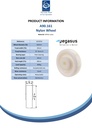 A90.161 Wheel series 160mm nylon 20mm bore hub length 60mm plain bearing 800kg - Spec sheet
