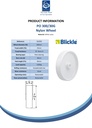 PO 300/30G Wheel series 300mm nylon 30mm bore hub length 65mm plain bearing 1500kg - Spec sheet