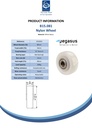 B15.081 Wheel series 80mm nylon 15mm bore hub length 40mm ball bearing 200kg - Spec sheet