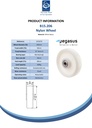 B15.206 Wheel series 200mm nylon 20mm bore hub length 60mm ball bearing 600kg - Spec sheet