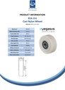B16.151 Wheel series 150mm cast nylon 35mm bore hub length 85mm ball bearing 3000kg - Spec sheet