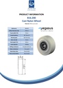 B16.200 Wheel series 200mm cast nylon 35mm bore hub length 60mm ball bearing 3000kg - Spec sheet