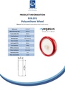 B26.201 Wheel series 200mm red polyurethane on nylon centre 20mm bore hub length 60mm plain bearing 380kg - Spec sheet
