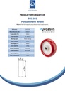 B31.101 Wheel series 100mm red polyurethane on nylon centre 12mm bore hub length 40mm roller bearing 140kg - Spec sheet