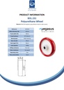 B31.151 Wheel series 150mm red polyurethane on nylon centre 20mm bore hub length 60mm roller bearing 240kg - Spec sheet